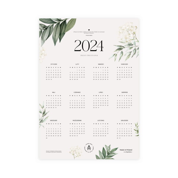 kalendarz ścienny 2024 paperdesk.pl